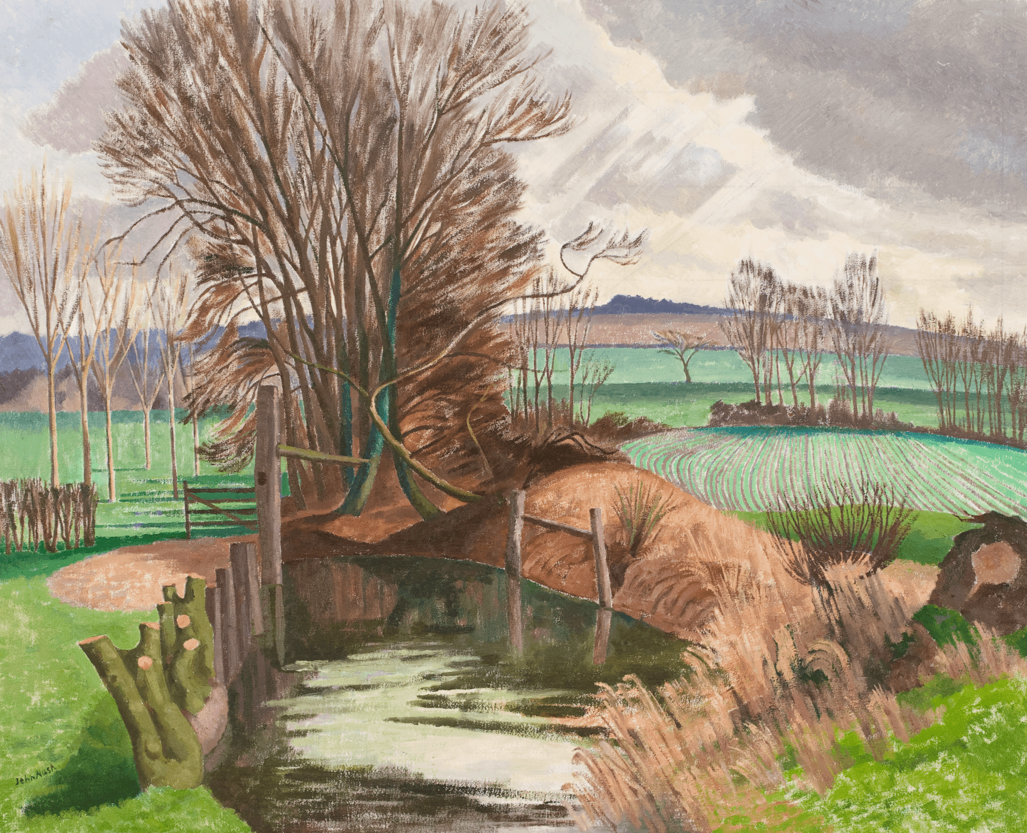 John Nash, 'Disused Canal, Wormingford, Essex, c.1940s. ©The Artist's Estate. Towner Collection